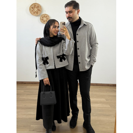 کت و دامن جناقی طوسی کد 221