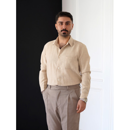 پیراهن مردانه شانتون کرم کد 234
