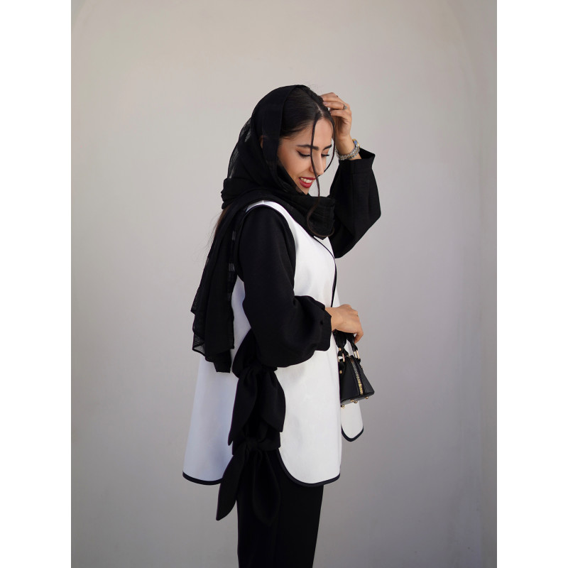 وست زنانه ژاکارد سفید کد 256