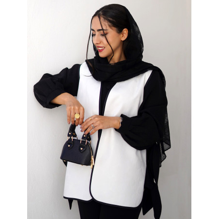 وست زنانه ژاکارد سفید کد 256