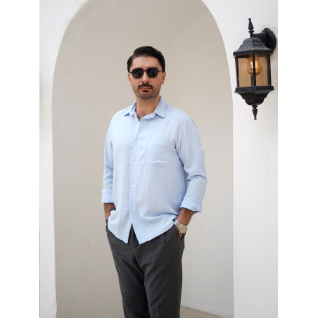پیراهن مردانه آبی کد 253