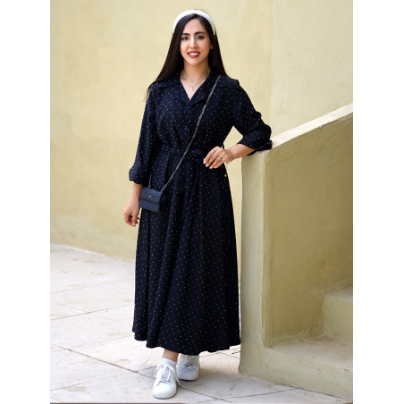 پیراهنی زنانه نگین کوب مشکی