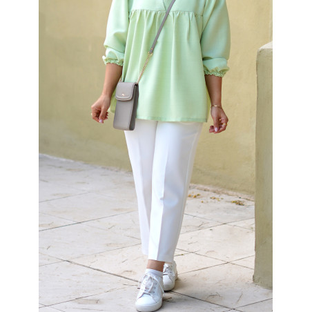 شلوار پارچه ای زنانه کلاسیک سفید کد 232