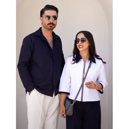 بامبر زنانه لینن سفید