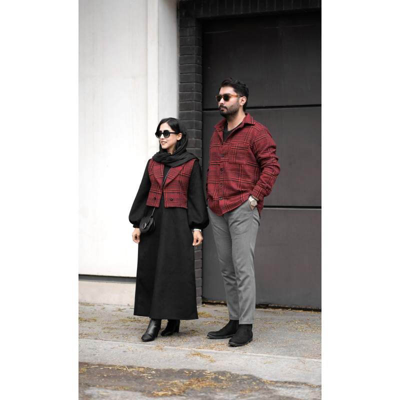 جلیقه و پیراهن زنانه فوتر زرشکی
