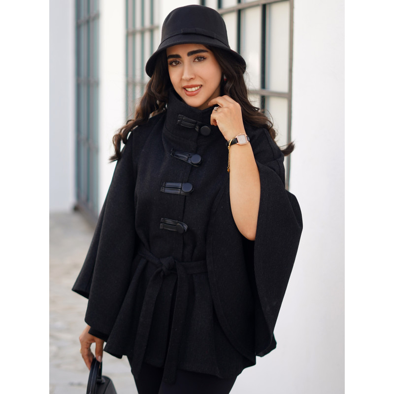 مانتو زنانه فوتر مشکی فری سایز
