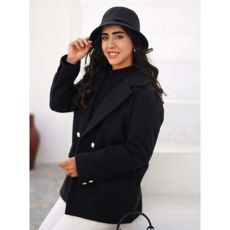 پالتو زنانه فوتر مشکی آستردار