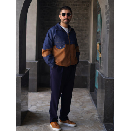 شلوار مردانه سرمه ای کمر انگلیسی